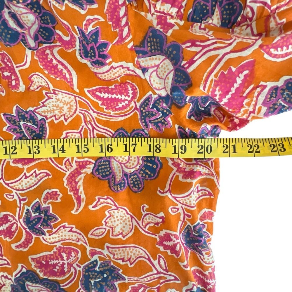Cleobella Womens Talia Floral Peasant Top Size S Boho Organic Cotton Ruffle - Picture 4 of 9